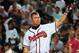 ATLANTA, GA - OCTOBER 5: Chipper Jones #10 of the Atlanta Braves acknowledges the crowd before his last at-bat against the St. Louis Cardinals during the National League Wild Card Game at Turner Field on October 5, 2012 in Atlanta, Georgia. (Photo by Scott Cunningham/Getty Images)