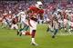 GLENDALE, AZ - DECEMBER 16: Running back Beanie Wells #26 of the Arizona Cardinals carries the football on a 31 yard rushing touchdown against the Detroit Lions during the fourth quarter of the NFL game at the University of Phoenix Stadium on December 16, 2012 in Glendale, Arizona. The Cardinals defeated the Lions 38-10. (Photo by Christian Petersen/Getty Images)