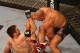 Nov 17, 2012; Montreal, QC, Canada; Georges St-Pierre takes down Carlos Condit during their Welterweight title bout at UFC 154 at the Bell Centre. Mandatory Credit: Tom Szczerbowski-USA TODAY Sports