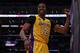 LOS ANGELES, CA - FEBRUARY 22: Dwight Howard #12 of the Los Angeles Lakers smiles after being fouled in the first half against the Portland Trail Blazers at Staples Center on February 22, 2013 in Los Angeles, California. NOTE TO USER: User expressly acknowledges and agrees that, by downloading and or using this photograph, User is consenting to the terms and conditions of the Getty Images License Agreement. (Photo by Jeff Gross/Getty Images)