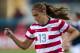 JACKSONVILLE, FL - FEBRUARY 09: Forward Alex Morgan #13 of the United States drives to the goal during the game against Scotland at EverBank Field on February 9, 2013 in Jacksonville, Florida. The United States defeated Scotland 4-1. (Photo by Michael Chang/Getty Images)