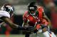 ATLANTA, GA - SEPTEMBER 17: Wide receiver Julio Jones #11 of the Atlanta Falcons catches a pass against defensive end Elvis Dumervil #92 of the Denver Broncos during a game at the Georgia Dome on September 17, 2012 in Atlanta, Georgia. (Photo by Kevin C. Cox/Getty Images)