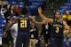 DAYTON, OH - MARCH 20: Tyrone Garland #21 and Tyreek Duren #3 of the La Salle Explorers celebrate after defeating the Boise State Broncos 80 to 71 during the first round of the 2013 NCAA Men's Basketball Tournament at University of Dayton Arena on March 20, 2013 in Dayton, Ohio. (Photo by Gregory Shamus/Getty Images)