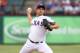 ARLINGTON, TX - JULY 30: Roy Oswalt # 44 of the Texas Rangers pitches against the Los Angeles Angels of Anaheim on July 30, 2012 at the Rangers Ballpark in Arlington in Arlington, Texas. (Photo by Layne Murdoch/Getty Images)