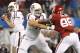 Jan 4, 2013; Arlington, TX, USA; Texas A&M Aggies tackle Luke Joeckel (76) blocks Oklahoma Sooners defensive end Geneo Grissom (85) during the Cotton Bowl at Cowboys Stadium. Texas A&M beat Oklahoma 41-13. Mandatory Credit: Tim Heitman-USA TODAY Sports