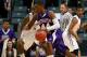 Mar 16, 2013; Katy, TX, USA; Northwestern State Demons guard Gary Stewart (44) drives the ball in the first half against the Stephen F. Austin Lumberjacks during the championship game of the Southland Conference tournament at the Merrell Center. Mandatory Credit: Troy Taormina-USA TODAY Sports