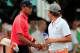 ORLANDO, FL - MARCH 24: Tiger Woods (L) shakes hands with Rickie Folwer on the 1st hole during the final round of the Arnold Palmer Invitational presented by MasterCard at the Bay Hill Club and Lodge on March 24, 2013 in Orlando, Florida. (Photo by Sam Greenwood/Getty Images)