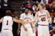 DAYTON, OH - MARCH 24: Cody Zeller #40 and Jordan Hulls #1 of the Indiana Hoosiers celebrate after a play in the second half against the Temple Owls during the third round of the 2013 NCAA Men's Basketball Tournament at UD Arena on March 24, 2013 in Dayton, Ohio. (Photo by Jason Miller/Getty Images)