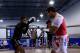 DELRAY BEACH, FL - SEPTEMBER 17: (R) Vitor Belfort trains with (L) Rashad Evans at the Jaco Hybrid Training Center on September 17, 2012 in Delray Beach, Florida. Belfort will fight Jon Jones on September 22, 2012 at UFC 152 in Toronto, Canada. (Photo by Chris Trotman/Getty Images)