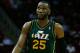 HOUSTON, TX - MARCH 20: Al Jefferson #25 of the Utah Jazz walks across the court during the game against the Utah Jazz at Toyota Center on March 20, 2013 in Houston, Texas. NOTE TO USER: User expressly acknowledges and agrees that, by downloading and or using this photograph, User is consenting to the terms and conditions of the Getty Images License Agreement. (Photo by Scott Halleran/Getty Images)