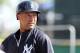 March 19, 2013; Clearwater, FL, USA; New York Yankees shortstop Derek Jeter (2) prior to the game against the Philadelphia Phillies at Bright House Networks Field. Mandatory Credit: Kim Klement-USA TODAY Sports