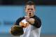 May 18, 2011; Los Angeles, CA, USA; Professional wrestler Mike Mizanin aka The Wiz reacts after throwing out the ceremonial first pitch before the MLB game between the San Francisco Giants and the Los Angeles Dodgers at Dodger Stadium. Mandatory Credit: Kirby Lee/Image of Sport-USA TODAY Sports