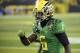 EUGENE, OR - OCTOBER 6: Running back De'Anthony Thomas #6 of the Oregon Ducks cheers on his teammates during the first quarter of the game against the Washington Huskies on October 6, 2012 at Autzen Stadium in Eugene, Oregon. Oregon won the game 52-21. (Photo by Steve Dykes/Getty Images)