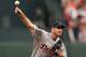 SAN FRANCISCO, CA - OCTOBER 24: Justin Verlander #35 of the Detroit Tigers throws a pitch against the San Francisco Giants in the first inning during Game One of the Major League Baseball World Series at AT&T Park on October 24, 2012 in San Francisco, California. (Photo by Ezra Shaw/Getty Images)
