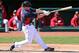 GOODYEAR, AZ - FEBRUARY 24: Mark Reynolds #12 of the Cleveland Indians hits a double during the fifth inning of the spring training game against the Cincinnati Reds at Goodyear Ballpark on February 24, 2013 in Goodyear, Arizona (Photo by Christian Petersen/Getty Images)