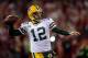 SAN FRANCISCO, CA - JANUARY 12: Quarterback Aaron Rodgers #12 of the Green Bay Packers throws the ball against the San Francisco 49ers during the NFC Divisional Playoff Game at Candlestick Park on January 12, 2013 in San Francisco, California. (Photo by Thearon W. Henderson/Getty Images)