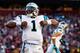 LANDOVER, MD - NOVEMBER 04: Quarterback Cam Newton #1 of the Carolina Panthers celebrates after rushing for a fourth quarter touchdown against the Washington Redskins at FedExField on November 4, 2012 in Landover, Maryland. (Photo by Rob Carr/Getty Images)