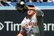 LOS ANGELES, CA - APRIL 01: Right fielder Hunter Pence #8 of the San Francisco Giants dives to catch a fly ball hit by Justin Sellers of the Los Angeles Dodgers at Dodger Stadium on Opening Day on April 1, 2013 in Los Angeles, California. (Photo by Stephen Dunn/Getty Images)