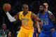Apr 2, 2013; Los Angeles, CA, USA; Dallas Mavericks shooting guard O.J. Mayo (32) guards Los Angeles Lakers shooting guard Kobe Bryant (24)during the first quarter of the game at the Staples Center. Mandatory Credit: Jayne Kamin-Oncea-USA TODAY Sports