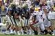 PITTSBURGH, PA - SEPTEMBER 15: Jarred Holley #18 of the Pittsburgh Panthers celebrates after an intereception against the Virginia Tech Hokies during the game on September 15, 2012 at Heinz Field in Pittsburgh, Pennsylvania. (Photo by Justin K. Aller/Getty Images)