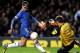 LONDON, ENGLAND - APRIL 04: Goalkeeper Sergei Ryzhikov of Rubin Kazan smotghers the ball as Fernando Torres of Chelsea closes in during the UEFA Europa League quarter final first leg match between Chelsea and FC Rubin Kazan at Stamford Bridge on April 4, 2013 in London, England. (Photo by Ian Walton/Getty Images)