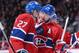 MONTREAL, CANADA - JANUARY 29: Andrei Markov #79 and Alex Galchenyuk #27 of the Montreal Canadiens discuss a play during the NHL game against the Winnipeg Jets at the Bell Centre on January 29, 2013 in Montreal, Quebec, Canada. The Canadiens defeated the Jets 4-3. (Photo by Richard Wolowicz/Getty Images)
