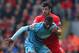 LIVERPOOL, ENGLAND - APRIL 07: Ricardo Vaz Te of West Ham United tangles with Jose Enrique of Liverpool during the Barclays Premier League match between Liverpool and West Ham United at Anfield on April 7, 2013 in Liverpool, England. (Photo by Alex Livesey/Getty Images)