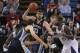 April 07, 2013; Sacramento, CA, USA; Memphis Grizzlies center Marc Gasol (33) controls the ball against Sacramento Kings center DeMarcus Cousins (15) during the third quarter at Sleep Train Arena. The Grizzlies won 89-87. Mandatory Credit: Kelley L Cox-USA TODAY Sports