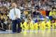 ATLANTA, GA - APRIL 06: Head coach John Beilein of the Michigan Wolverines reacts in the first half against the Syracuse Orange during the 2013 NCAA Men's Final Four Semifinal at the Georgia Dome on April 6, 2013 in Atlanta, Georgia. (Photo by Streeter Lecka/Getty Images)