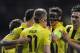 MADRID, SPAIN - NOVEMBER 06: Marco Reus of Borussia Dortmund is ocngratulated by team-mates after scoring the opening goal of the UEFA Champions League Group D match between Real Madrid and Borussia Dortmund at Estadio Santiago Bernabeu on November 6, 2012 in Madrid, Spain. (Photo by Denis Doyle/Getty Images)