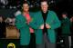 AUGUSTA, GA - APRIL 09: Tiger Woods and Phil Mickelson pose after Woods put the green jacket on Mickelson after winning The Masters at the Augusta National Golf Club after the final round on April 9, 2006 in Augusta, Georgia. Mickelson won with the score seven under. (Photo by David Cannon/Getty Images)