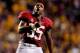 November 3, 2012; Baton Rouge, LA, USA; Alabama Crimson Tide linebacker Nico Johnson (35) reacts against the LSU Tigers during a game at Tiger Stadium. Alabama defeated LSU 21-17. Mandatory Credit: Derick E. Hingle-USA TODAY Sports