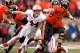 CORVALLIS, OR - NOVEMBER 5: Linebacker Chase Thomas #44 of the Stanford Cardinal sacks quarterback Sean Mannion #4 of the Oregon State Beavers on November 5, 2011 at Reser Stadium in Corvallis, Oregon. Stanford won the game 38-13. (Photo by Craig Mitchelldyer/Getty Images)