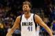 DALLAS, TX - FEBRUARY 24: Dirk Nowitzki #41 of the Dallas Mavericks reacts after making a three-point shot against the Los Angeles Lakers at American Airlines Center on February 24, 2013 in Dallas, Texas. NOTE TO USER: User expressly acknowledges and agrees that, by downloading and or using this photograph, User is consenting to the terms and conditions of the Getty Images License Agreement. (Photo by Ronald Martinez/Getty Images)
