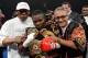 LAS VEGAS, NV - JUNE 09: Guillermo Rigondeaux poses for a photo with his belts after knocking out Teon Kennedy during their WBA super bantamweight title fight at MGM Grand Garden Arena on June 9, 2012 in Las Vegas, Nevada. (Photo by Kevork Djansezian/Getty Images)