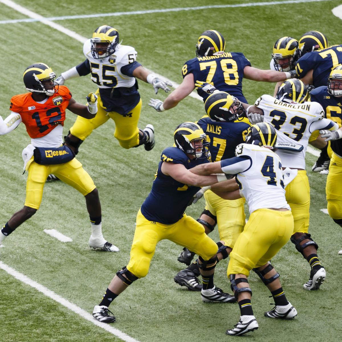 Michigan Spring Game Exhibition Shows That New Offense Is Work in