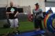 Baker (left) and Davidson (right) rest during a workout. (Photo Credit: Brad Davidson, Stark Training)