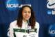 Mar 26, 2013; Waco, TX, USA; Baylor Bears center Brittney Griner (42) speaks to the media after the game against the Florida State Seminoles during the second round of the 2013 NCAA womens basketball tournament at the Ferrell Center. Mandatory Credit: Kevin Jairaj-USA TODAY Sports
