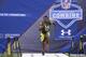 INDIANAPOLIS, IN - FEBRUARY 26: J.J. Wilcox of Georgia Southern runs the 40-yard dash during the 2013 NFL Combine at Lucas Oil Stadium on February 26, 2013 in Indianapolis, Indiana. (Photo by Joe Robbins/Getty Images)