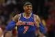 CHICAGO, IL - APRIL 11: Carmelo Anthony #7 of the New York Knicks reacts after missing a shot in the last second of regulation against the Chicago Bulls at the United Center on April 11, 2013 in Chicago, Illinois. The Bulls defeated the Knicks 118-111 in overtime. NOTE TO USER: User expressly acknowledges and agrees that, by downloading and or using this photograph, User is consenting to the terms and conditions of the Getty Images License Agreement. (Photo by Jonathan Daniel/Getty Images)