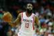 HOUSTON, TX - APRIL 12: James Harden #13 of the Houston Rockets brings the ball up court during the game against the Memphis Grizzlies at the Toyota Center on April 12, 2013 in Houston, Texas. NOTE TO USER: User expressly acknowledges and agrees that, by downloading and or using this photograph, User is consenting to the terms and conditions of the Getty Images License Agreement. (Photo by Scott Halleran/Getty Images)