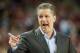 March 2, 2013; Fayetteville, AR, USA; Kentucky Wildcats head coach John Calipari reacts to a play during a game against the Arkansas Razorbacks at Bud Walton Arena. Arkansas defeated Kentucky 73-60. Mandatory Credit: Beth Hall-USA TODAY Sports