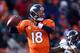 DENVER, CO - JANUARY 12: Peyton Manning #18 of the Denver Broncos throws a pass in the first quarter against the Baltimore Ravens during the AFC Divisional Playoff Game at Sports Authority Field at Mile High on January 12, 2013 in Denver, Colorado. (Photo by Jeff Gross/Getty Images)