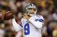 LANDOVER, MD - DECEMBER 30: Tony Romo #9 of the Dallas Cowboys drops back to pass during their game against the Washington Redskins at FedExField on December 30, 2012 in Landover, Maryland. (Photo by Rob Carr/Getty Images)