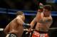 Apr 20, 2013; San Jose, CA, USA; Frank Mir (right) fights Daniel Cormier (left) during the heavyweight bout of the UFC on Fuel TV at HP Pavilion. Mandatory Credit: Kyle Terada-USA TODAY Sports