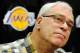 EL SEGUNDO, CA - MAY 11: Phil Jackson, coach of the Los Angeles Lakers, speaks during his last official Lakers news conference at the team's training facility on May 11, 2011 in El Segundo, California. The Lakers were swept out of their best of seven series with the Dallas Mavericks four games to none. NOTE TO USER: User expressly acknowledges and agrees that, by downloading and or using this photograph, User is consenting to the terms and conditions of the Getty Images License Agreement. (Photo by Kevork Djansezian/Getty Images)