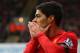 LIVERPOOL, ENGLAND - APRIL 07: Luis Suarez of Liverpool reacts during the Barclays Premier League match between Liverpool and West Ham United at Anfield on April 7, 2013 in Liverpool, England. (Photo by Alex Livesey/Getty Images)
