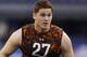 INDIANAPOLIS, IN - FEBRUARY 23: Luke Joeckel of Texas A&M participates during the 2013 NFL Combine at Lucas Oil Stadium on February 23, 2013 in Indianapolis, Indiana. (Photo by Joe Robbins/Getty Images)