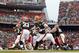 CLEVELAND, OH - DECEMBER 09: Quarterback Brandon Weeden #3 of the Cleveland Browns hands off the ball to running back Trent Richardson #33 against the Kansas City Chiefs at Cleveland Browns Stadium on December 9, 2012 in Cleveland, Ohio. (Photo by Matt Sullivan/Getty Images)