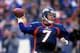 21 Sep 1997: Quarterback John Elway #7 of the Denver Broncos prepares to throw a pass during a game against the Cincinnati Bengals at the Mile High Stadium in Denver, Colorado. The Broncos defeated the Bengals 38-20. Mandatory Credit: Stephen Dunn /Allsport